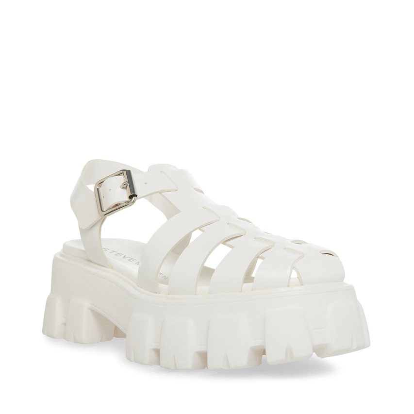 White Steve Madden Echo Women's Platform Sandals | PH 5986KET